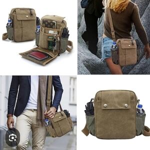 Ciana Canvas Khaki/Green Multifunctional Crossbody Bag